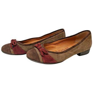 Womens Sofft Eurosoft Brown Red Colorblock Size 6.5 M Ballet Flats Slip On Shoes